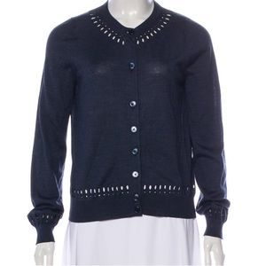 Marc Jacobs x Bergdorf Goodman silk & wool crew neck cardigan